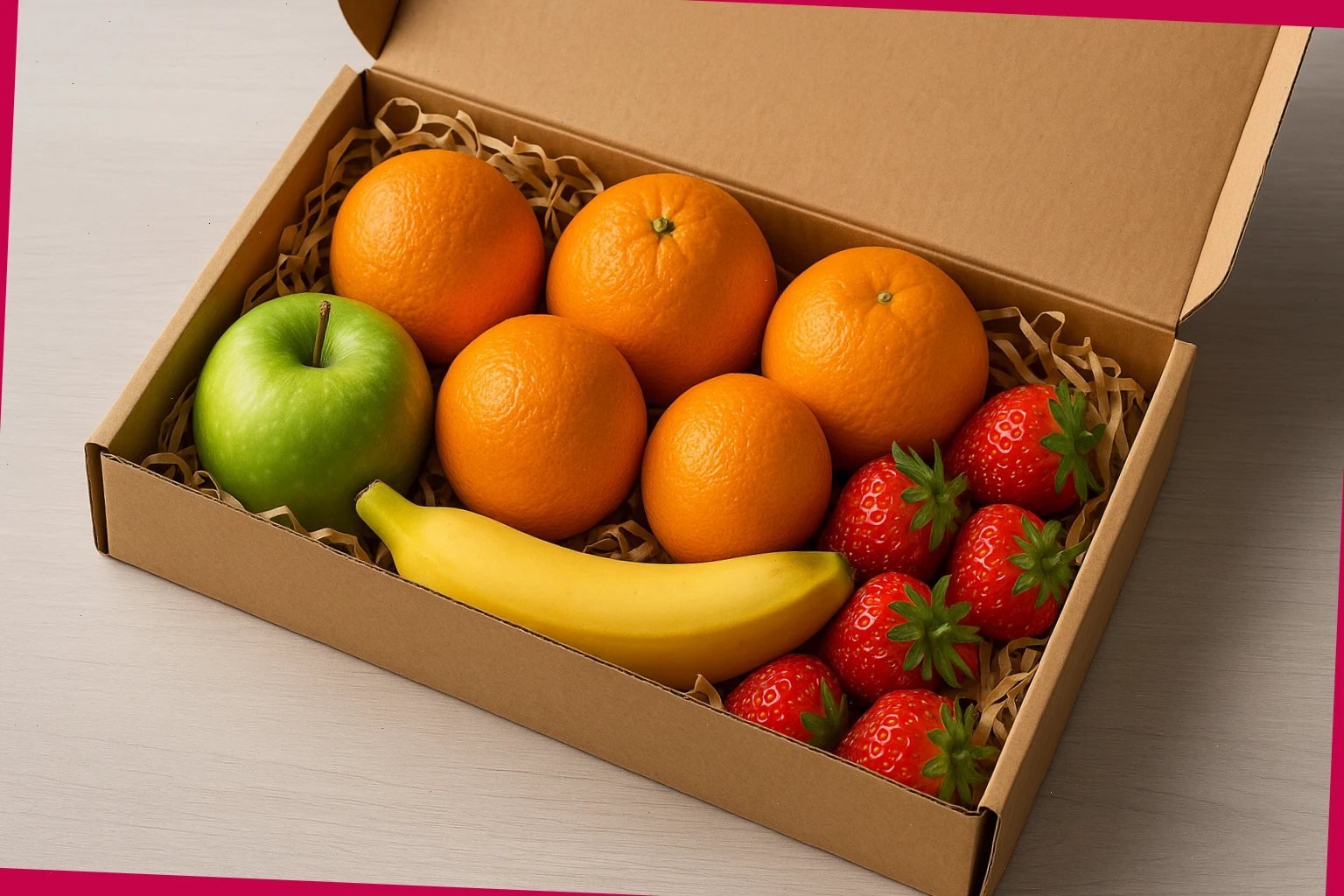 Letterbox-friendly slim fruit pack for easy delivery