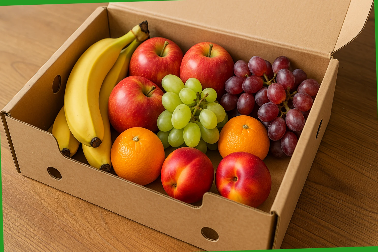 Snack-ready fruit box focused on ready-to-eat pieces